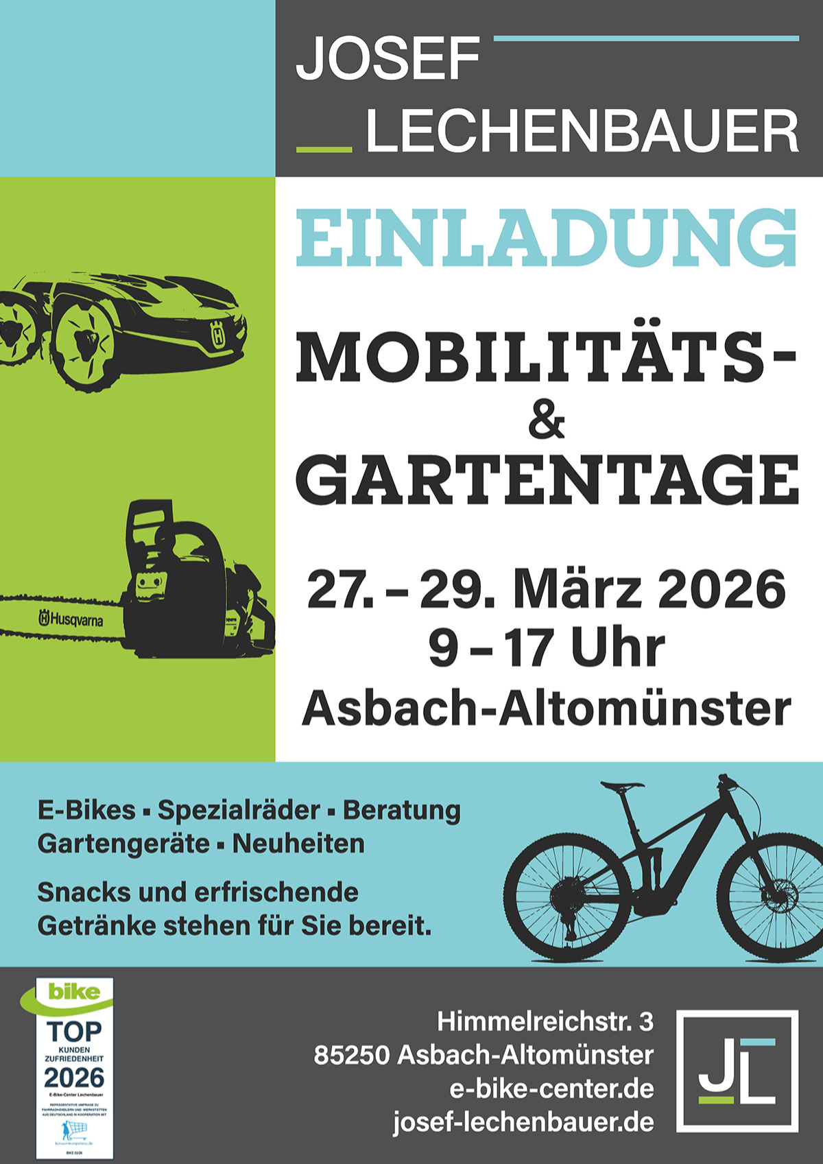 Einladung | Mobilitäts- und Gartentage. Alles an einem Ort. Einladung | Mobilitäts- und Gartentage. Alles an einem Ort.